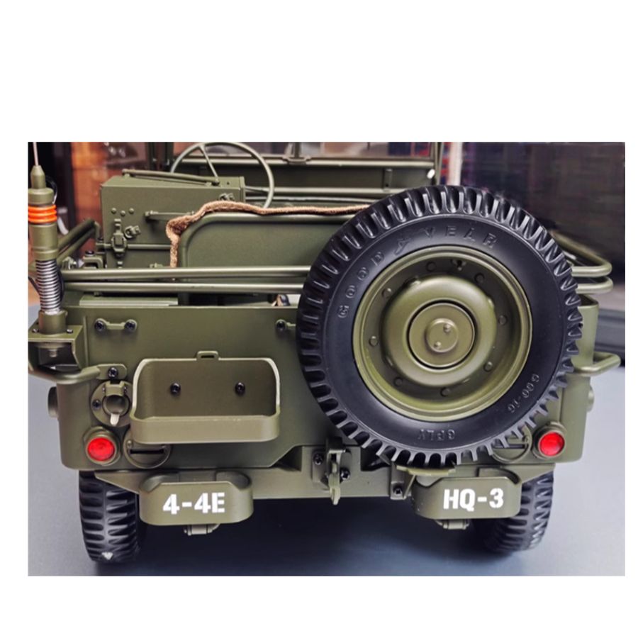 PREMIUM X 1943 Jeep Wells MB Trailer M3 Anti Tank Set Olive green 1:8 DIECAST Tank