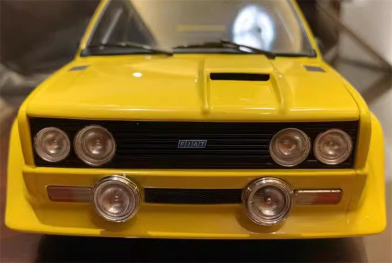 Kyosho Fiat 131 Abarth Wide tire yellow 1:18 Car Pre-built Model view4
