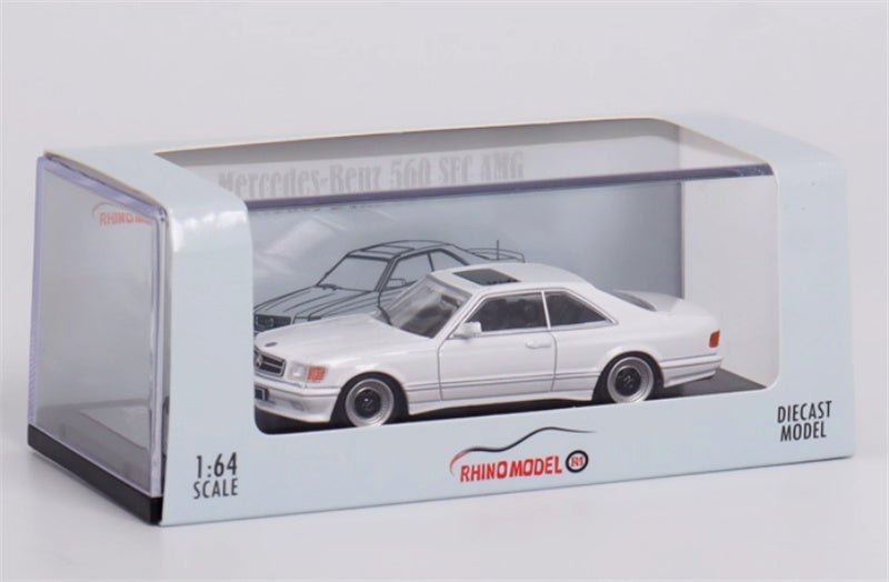Rhino Model Mercedes Benz S-Class 560 SEC AMG W126 White 1:64 Car Pre-built Model view9