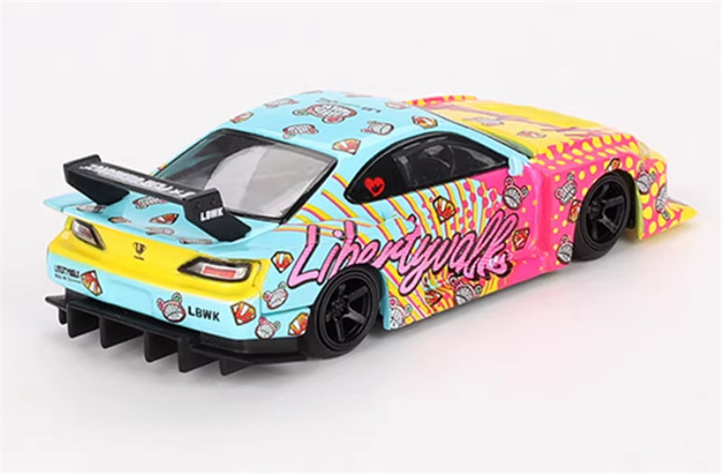 MINIGT Nissan LB-Super Silhouette S15 SILVIA LBWK KUMA colorful 1:64 Car Pre-built Model view2