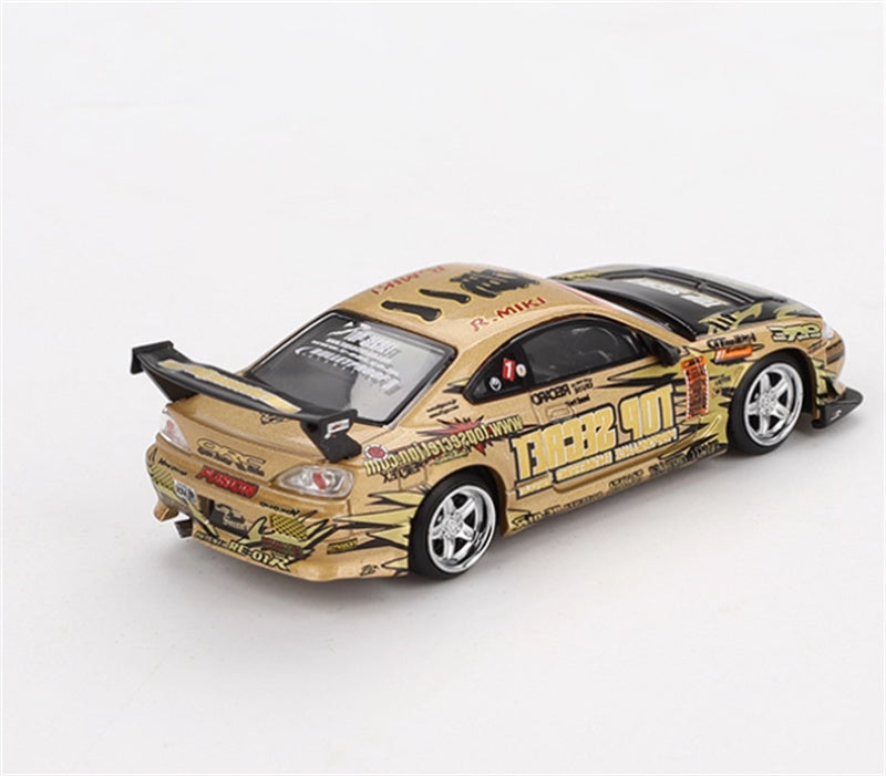 MINIGT Nissan S15 SILVIA Top Secret D1GP #1 Blister Packaging gold 1:64 Car Pre-built Model view2
