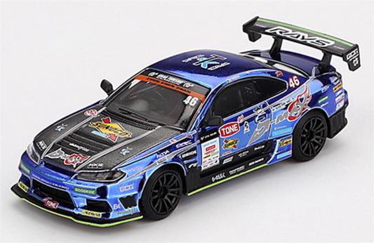MINIGT Nissan Silvia (S15) D-MAX #46 2023 D1 Grand Prix D-MAX Racing Japanese version Hanging card version 1:64 Car Pre-built Model view1