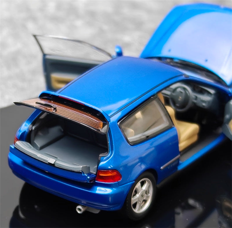 LCD-MODELS Honda Civic SiR II EG6 Fully open blue Beige Interior 1:43 Car Model view8