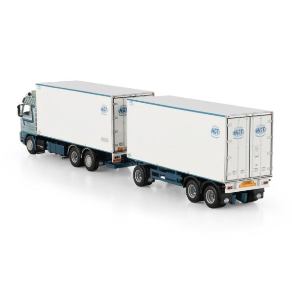 1:50 SCANIA HGT 3 Series 6X2 REEFER DRAWBAR TURNTABLE TRAILER 6 AXLE WSI Diecast Model