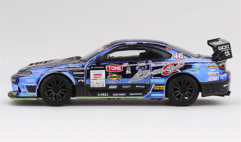 MINIGT Nissan Silvia (S15) D-MAX #46 2023 D1 Grand Prix D-MAX Racing Japanese version Hanging card version 1:64 Car Pre-built Model view3