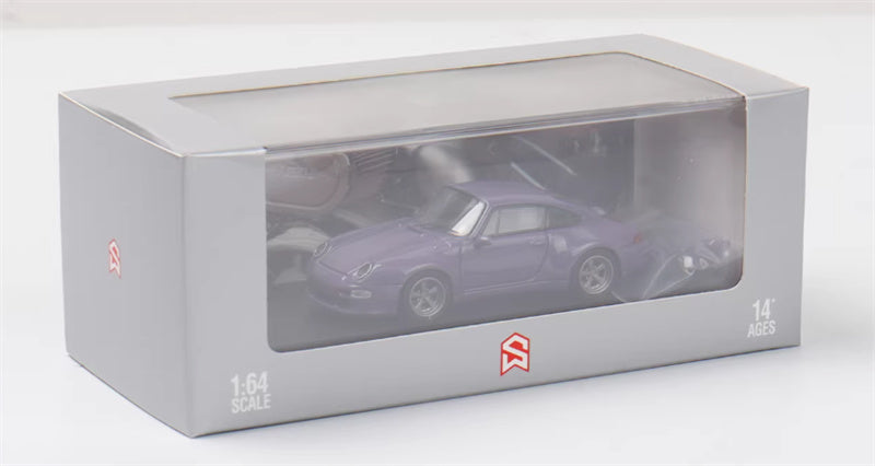 SW Porsche Gunther Werks 993 Dark Night Purple Hardtop Limited Edition 499PCS ONLY 1:64 car Pre-built Model view4