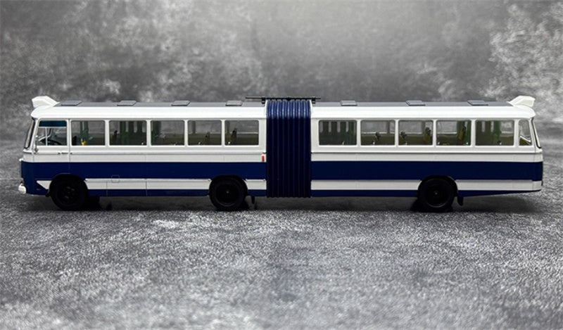 AUTO-GLIMPSE Shanghai Bus SK661 articulated trolley bus Blue Route 57 High end version (flat peak type) 1980-2005 1:64 Bus Pre-built Model view3