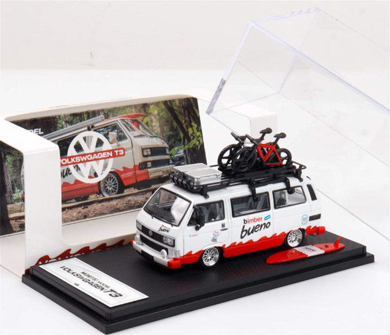 Mortal VW T3 Magway van BBS Bueno Color with accessories 1:64 Car Pre-built Model view6