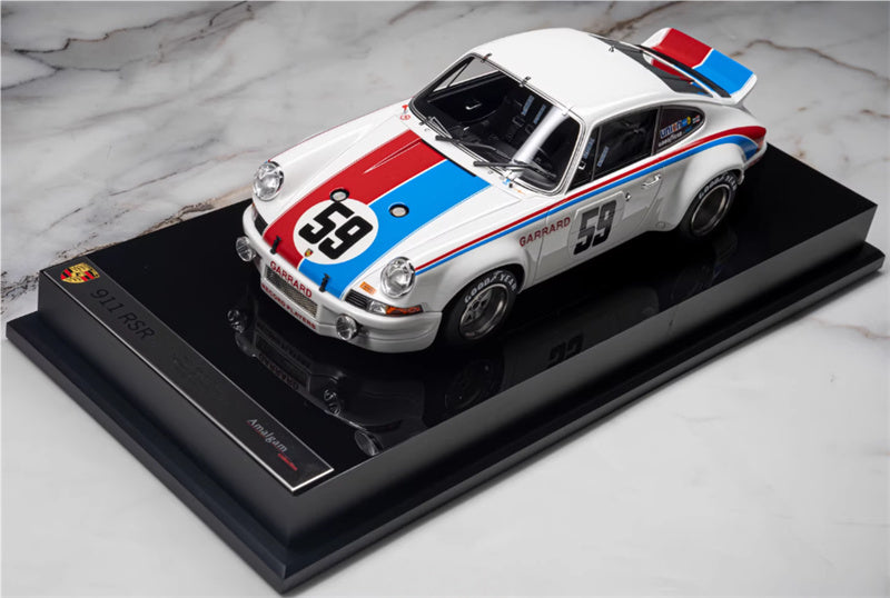 1:18 Porsche 911 White blue pigment version Amalgam #59 Resin Car Model view1