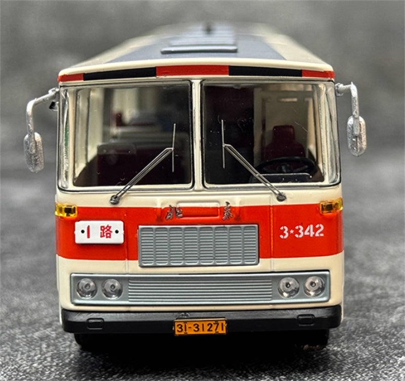 Beijing Public Transport BG670 1 Road articulated bus tangerine orange 1:64 Bus Pre-built Model view7