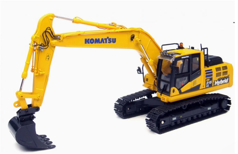 Universal Hobbies Komatsu HB215LC-2 Hybrid Excavator Yellow 1:50 Truck Pre-built Model