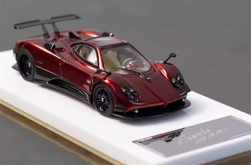 HH Model Pagani Zonda Tricolore Red carbon fiber - hardtop version 1:64 Car Pre-built Model view5