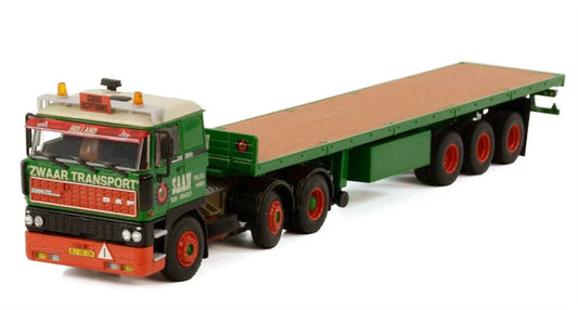 WSI DAF 3300 6X2 FLAT BED TRAILER CLASSIC - 3 AXLE KONINKLIJKE SAAN 1:50 Truck Pre-built Model