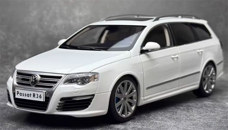 NZG Volkswagen VW Passat Estate R36 Classic ceramic jar Car Diamond white with pedal Limited Edition 299PCS ONLY 1:18 Car Pre-built Model view1
