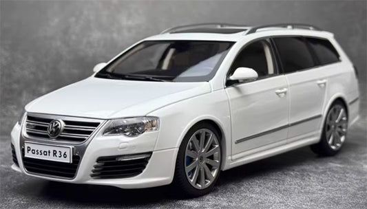 NZG Volkswagen VW Passat Estate R36 Classic ceramic jar Car Diamond white with pedal Limited Edition 299PCS ONLY 1:18 Car Pre-built Model view1