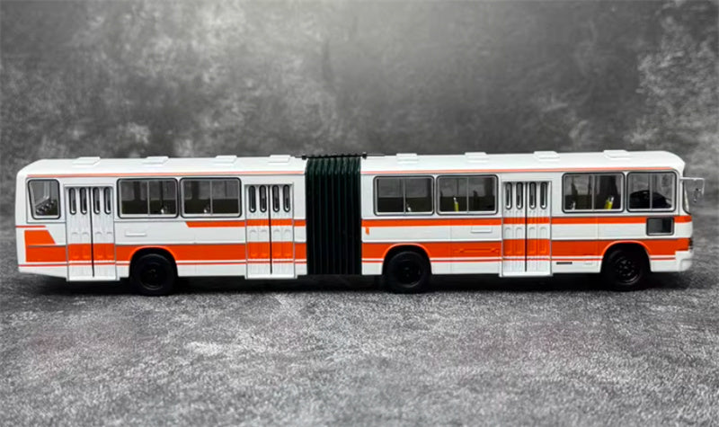 YAN BI DA Yangtze River CJ660B articulated bus Orange white 1:64 Car Pre-built Model view3