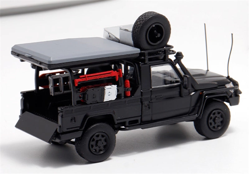 Autobots Models Toyota Land Cruiser LC79 Pickup Camping Vehicle Black single layout 1:64 Truck Pre-built Model view4