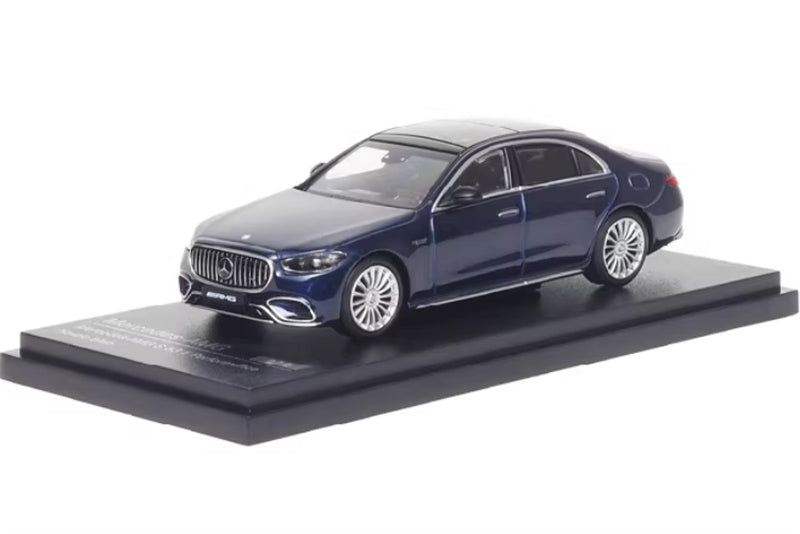 Almost Real Mercedes - AMG S 63 E Performance 2023 Nautic Blue 1:64 Car Pre-built Airliner Model Display view1