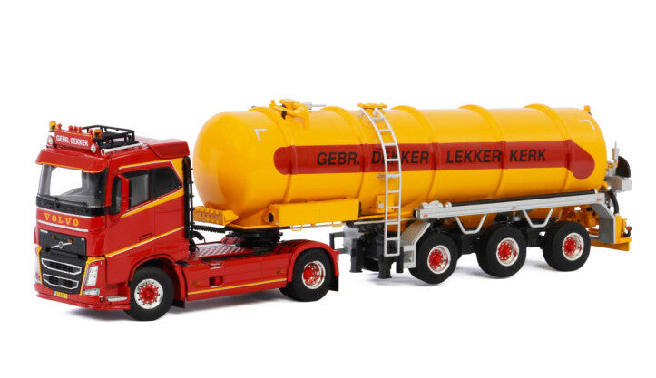 WSI VOLVO FH4 SLEEPER 4X2 TANK TRAILER VACUUM - 3 AXLE GEBR. DEKKER VOF 1:50 Truck Pre-built Model
