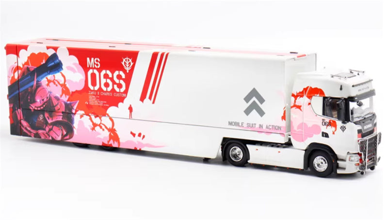 Max well Scania #S730 double-decker transport vehicle White Red Mech Zhagu 1:64 Truck Pre-built Airliner Model Display view4