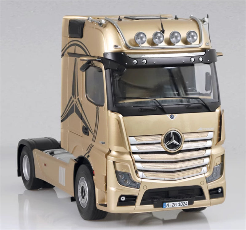 NZG Mercedes Benz Actros Lohr Champagne gold Benz logo + double-layer trailer KIT 1:18 DIECAST Truck Lorry