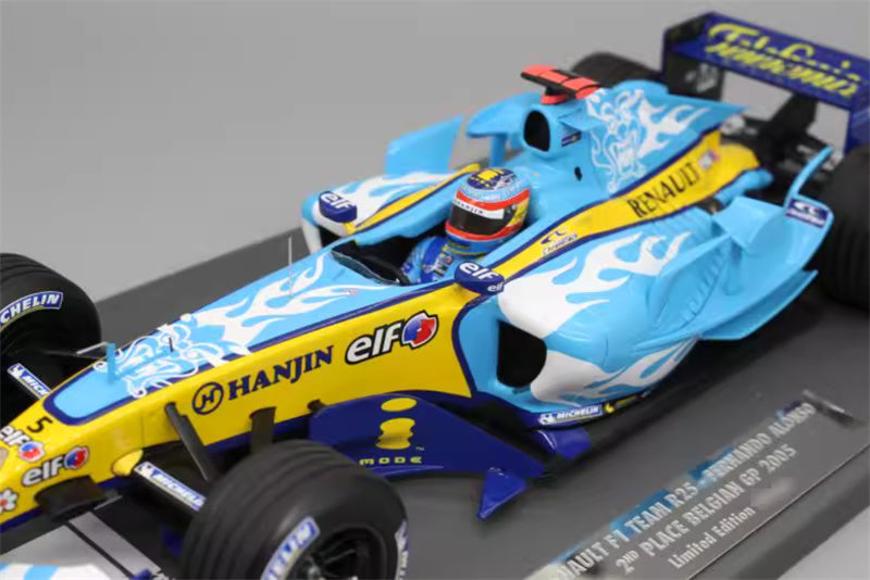 MINICHAMPS RENAULT R25 FERNANDO 2ND PLACE BELGIAN GP 2005 Limited Edition 1:18 Car Pre-built Model view3