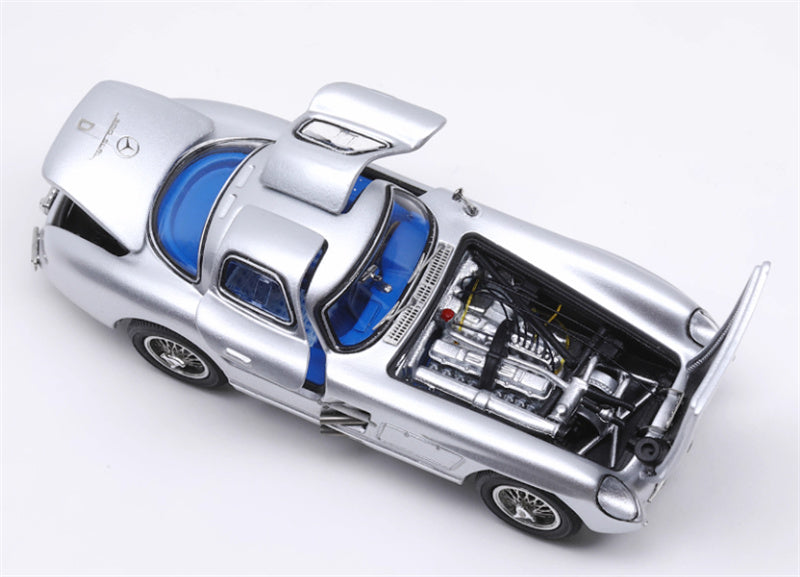 YS Model Mercedes Benz 300 SLR (W196S) Supercar Silver - Blue Inside Limited Edition 99PCS ONLY 1:64 Car Pre-built Model view9