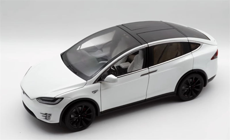 TESLA MODEL X pure electric SUV Pearlescent white 1:18 Car Pre-built Model