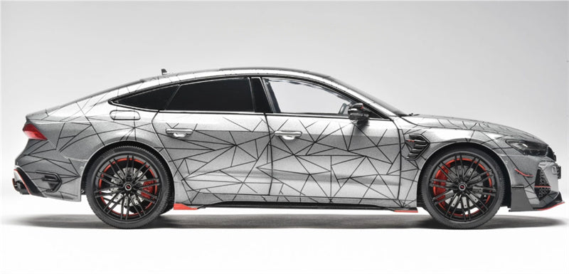 KengFai 2021 Audi RS7 C8 Sportback Grey line chart ABT 1:18 Car Pre-built Model