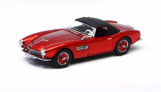 GFCC BMW 507 Roadster Retro Car 1957 Metallic Red Convertible Softtop 1:64 car Pre-built Model view1