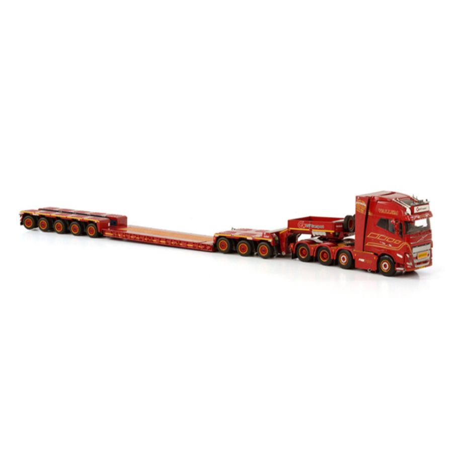 WSI  VOLVO FH5 GLOBETROTTER XL 8X4 LOWLOADER - 5 AXLE + DOLLY 3 - AXLE VALLEM 1:50 DIECAST Truck Lorry