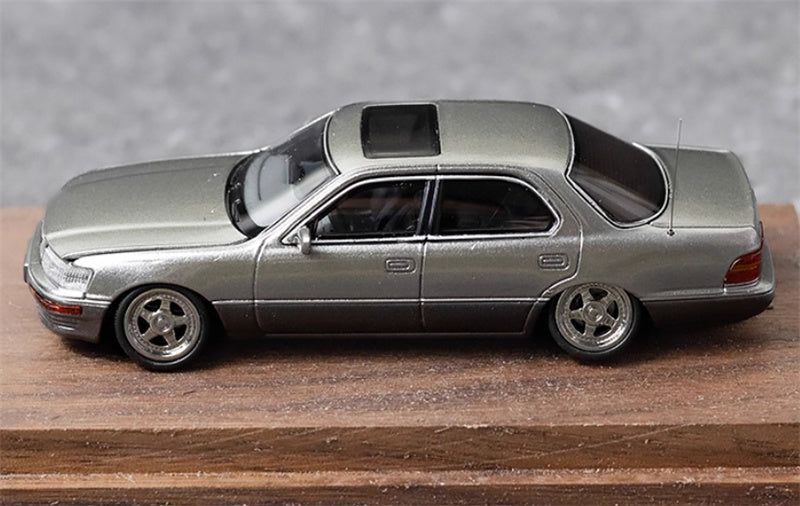 Fine works 64 Lexus LS400 Silver w/ gray skirt edge Low lying wheels Limited Edition 500PCS ONLY 1:64 Car Pre-built Model view8