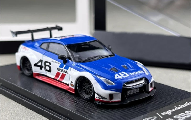 1:64 Nissan 35GT-RR  Blue and White 46 mymodelcollect  Limited Edition 999PCS ONLY DIECAST Model