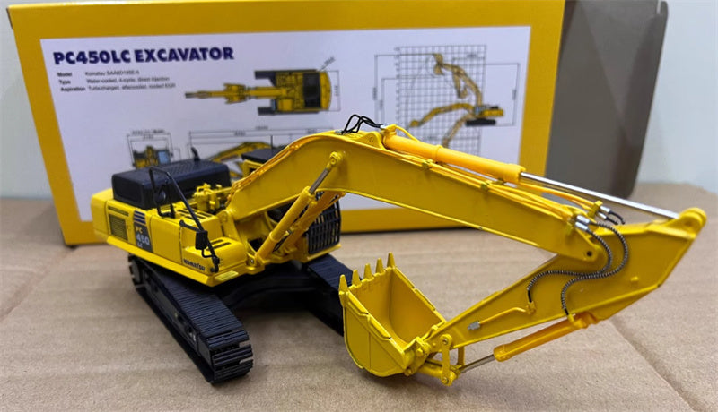 Universal Hobbies KOMATSU PC450-8 Excavator Yellow 1:50 Truck Pre-built Model