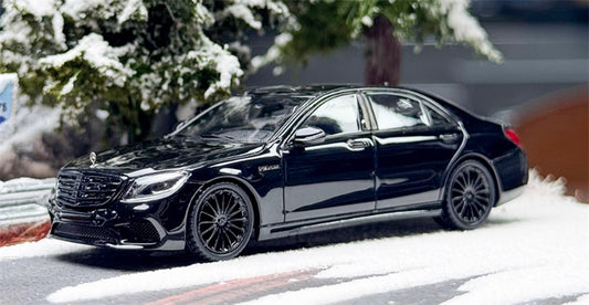 KING MODEL Mercedes Benz S65 AMG W222 Black Knight Limited Edition 999PCS ONLY 1:64 Car Pre-built Model view2