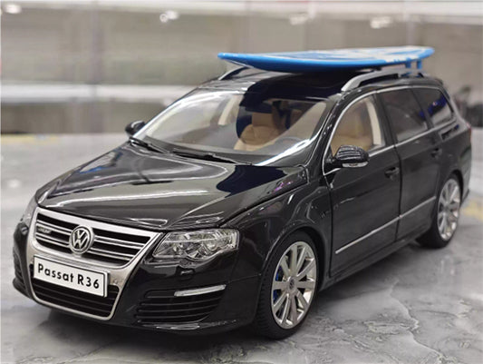 NZG Volkswagen VW Passat Estate R36 Classic ceramic jar Car Pearl black with pedal Limited Edition 199PCS ONLY 1:18 Car Pre-built Model view1