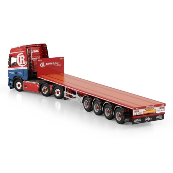 1:50 SCANIA RYGAARD R CR20H 6X2 FLATBED TRAILER 4 AXLE WSI   Diecast Model