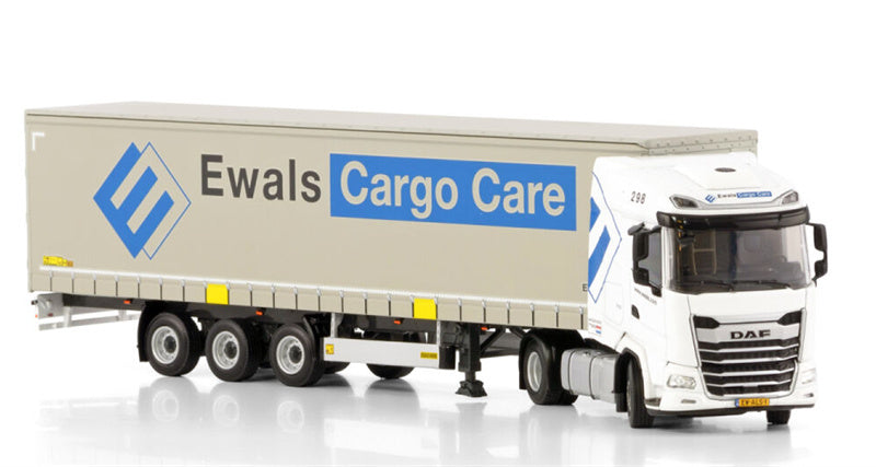 WSI DAF XG 4X2 CURTAINSIDE TRAILER - 3 AXLE Ewals Cargo Care 1:50 Truck Pre-built Model
