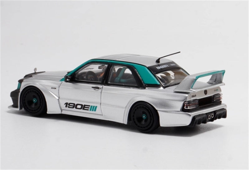 1:64 Mercedes Benz 190E EVO III W201 Silver Rhino Model DIECAST Model
