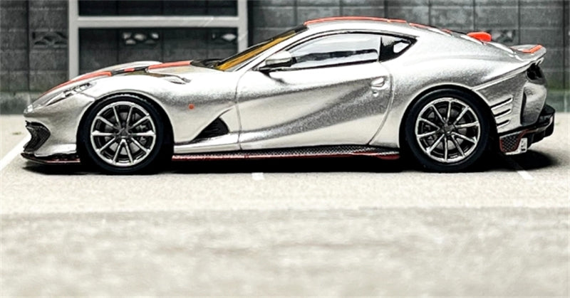 TOC Ferrari FE812C Coupe Sports ARGENTO NURBURGRING / FLUORESCENT RED 1:64 Car Pre-built Model