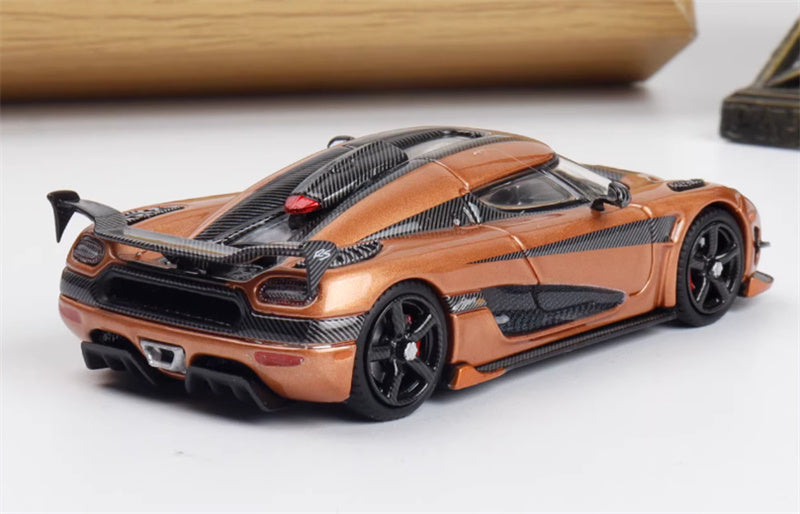 SmallcarsART Koenigsegg Agera RS Supercar Rose gold carbon fiber 1:64 Car Pre-built Model view5