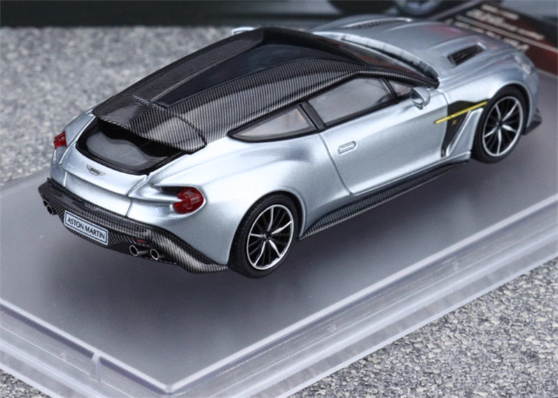 KING MODEL Aston Martin Vanquish Zagato Shooting Brake 2018 silver Limited Edition 999PCS ONLY 1:64 Car Pre-built Model view5