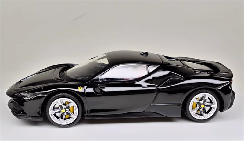 Lang feng Model Ferrari SF90 supercar Black hardtop 1:64 Car Pre-built Airliner Model Display view2