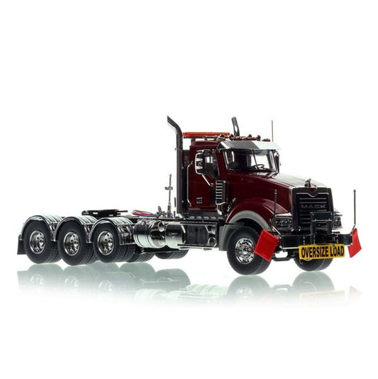 1:50 Mack  Titan Tri-axle Heavy Haul Replicas  Maroon Diecast Model