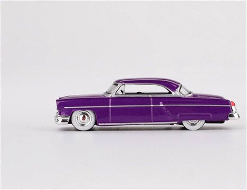 MINIGT Lincoln Capri Hot Rod 1954 Purple Metallic color box packaging 1:64 Car Pre-built Model view3