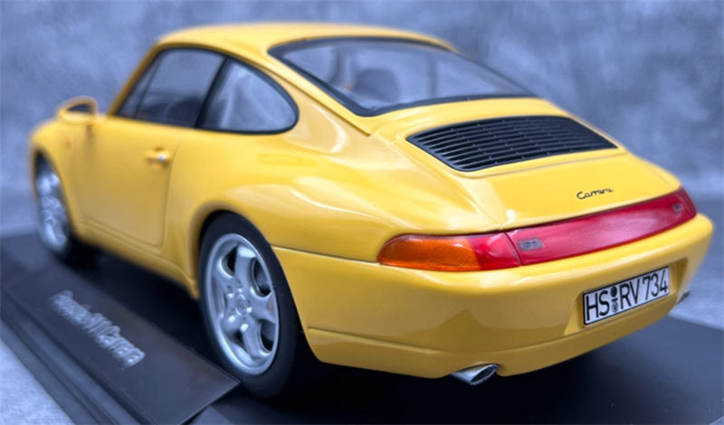 NOREV Porsche 911 993 Carrera Yellow 1:18 Car Pre-built Model view3