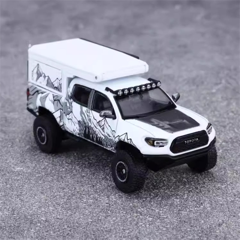 GCD TOYOTA Tacoma Camper Off-Road SUV White LHD 1:64 Truck Pre-built Model view1
