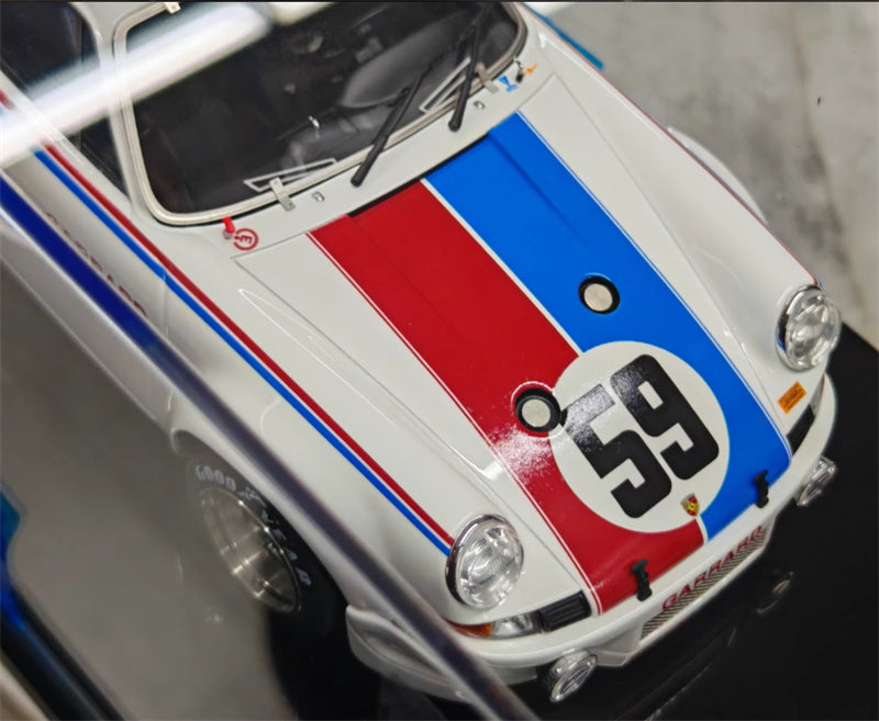1:18 Porsche 911 White blue pigment version Amalgam #59 Resin Car Model view2