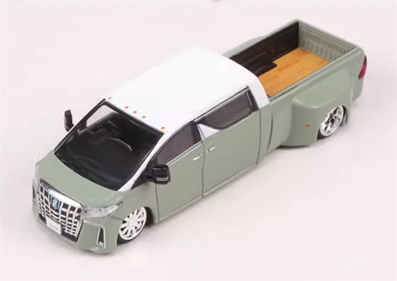 GCD TOYOTA NATS Alphard Pickup Super Dually Cream Green Limited Edition 500PCS ONLY RHD 1:64 Truck Pre-built Model view8
