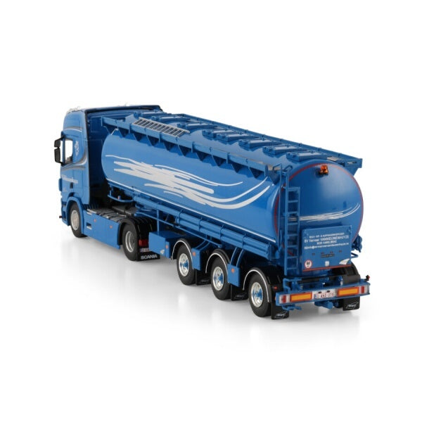 1:50 SCANIA VANNIEUWENHUYZE R CR20H 4X2 ANIMALFEED TRAILER 3 AXLE WSI  Dark blue Diecast Model